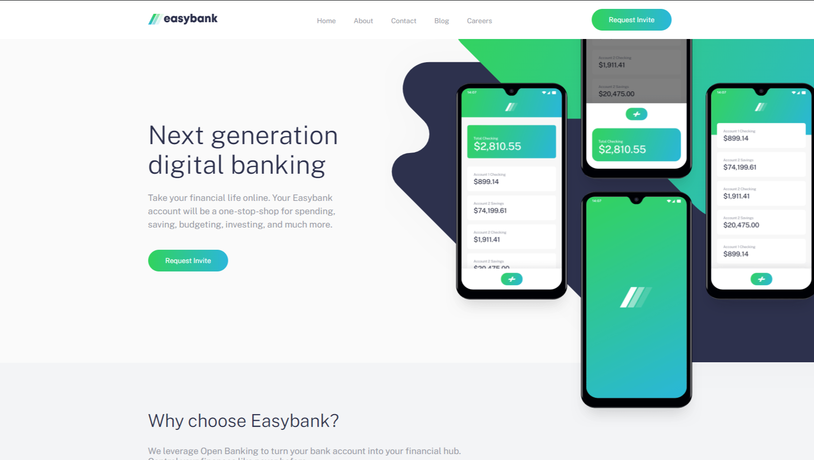 Project EasyBank Page (Design only)